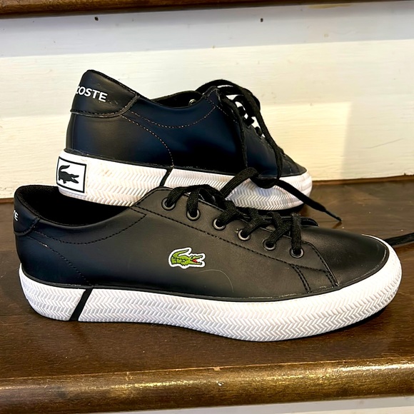 Lacoste Other - Lacoste Black Leather Shoes Youth size 6